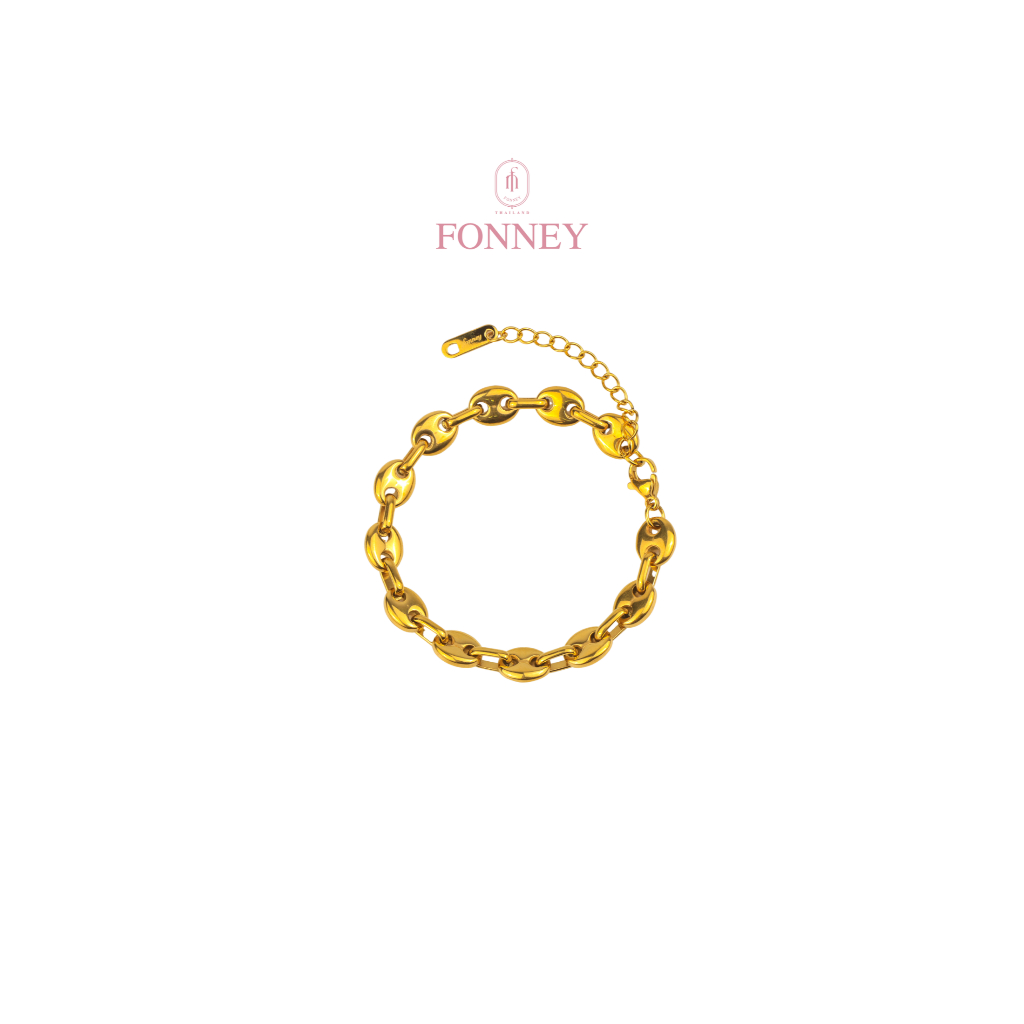 BR-04สร้อยข้อมือ Stainless Steel 316L Fonney สีทอง