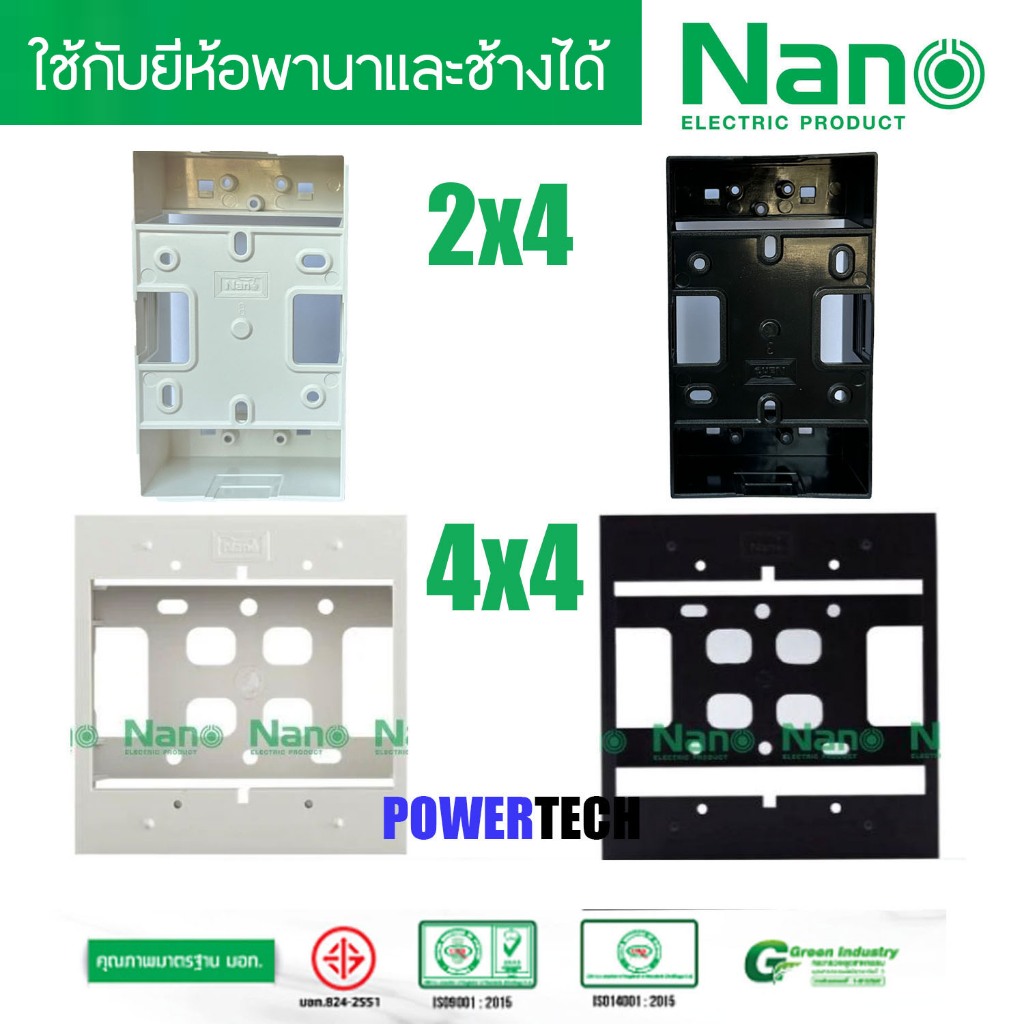 Nanoบ็อก บ็อกลอยย 2x4, 4x4บล็อก รุ่นใหม่ รุ่นClassic Series ใช้กับยี้ห้อพานาและช้างได้