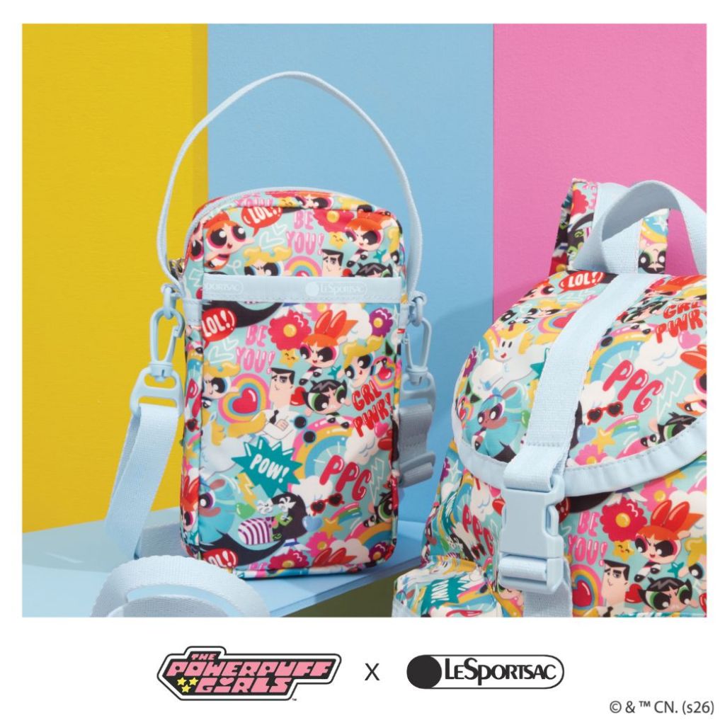 Lesportsac Mini Phone Crossbody Bag กระเป๋าใส่มือถือ Style 3505 Lesportsac x Powerpuff girls ราคา ถูกที่สุด ดีลบีเคเค