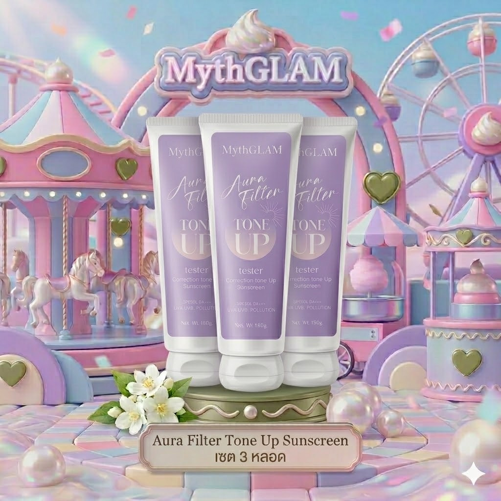 เซต 3 หลอด Aura Filter Tone Up Sunscreen