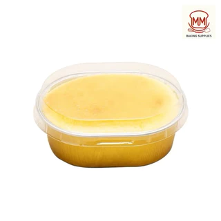 (แพค100 ใบ)ถ้วยฟอยล์อลูมิเนียม+ฝา วงรี ขนาด 68 ml ทนความร้อนสูง อบได้ ถ้วยชี้สเค้ก ถ้วยเค้กมินิ