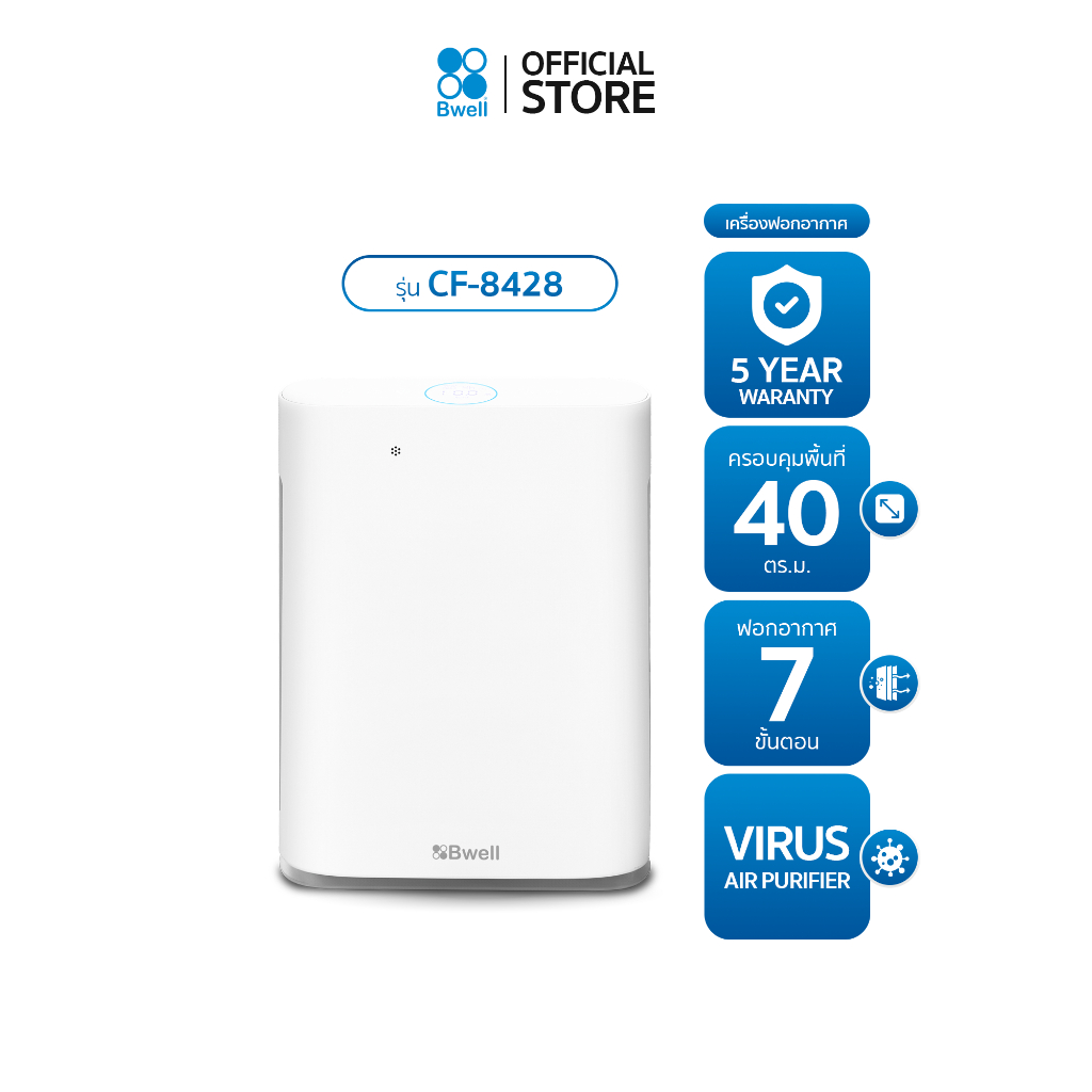 Bwell เครื่องฟอกอากาศขนาด 20-40 ตรม. 7 ขั้นตอน รุ่น CF-8428