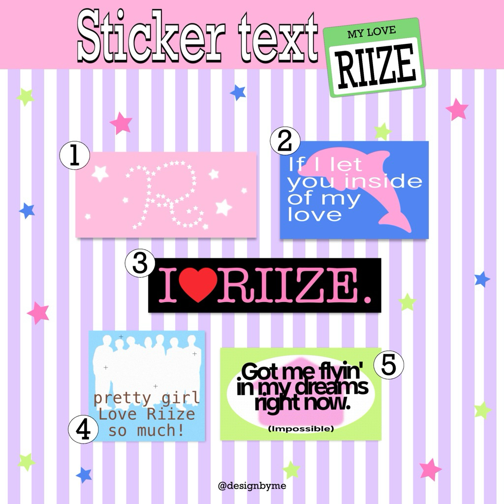 💌riize! sticker 100% (5pcs/set)⭐️