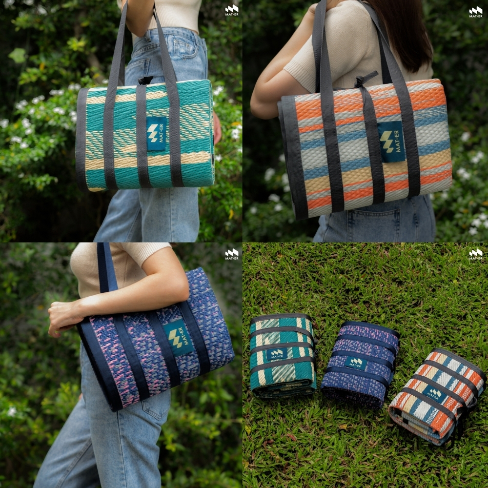 Mat-er เสื่อพับพกพา Nature on the ground Collection (Size S) น้ำหนักเบา พกพาสะดวก กันน้ำ ดูแลง่าย