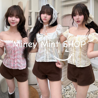 miniminey🌸 เสื้อแขนตุ๊กตา ผ้าลูกไม้ฉลุ แต่งลูกไม้ช่วงอก จะใส…