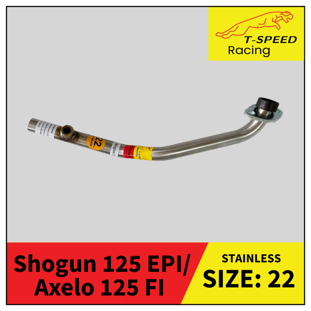 [ฟรีประเก็นปากท่อ] คอท่อ Suzuki Shogun 125 EPI/ Axelo 125 FI (O2 Sensor) สแตนเลส 304 Size 22 mm.
