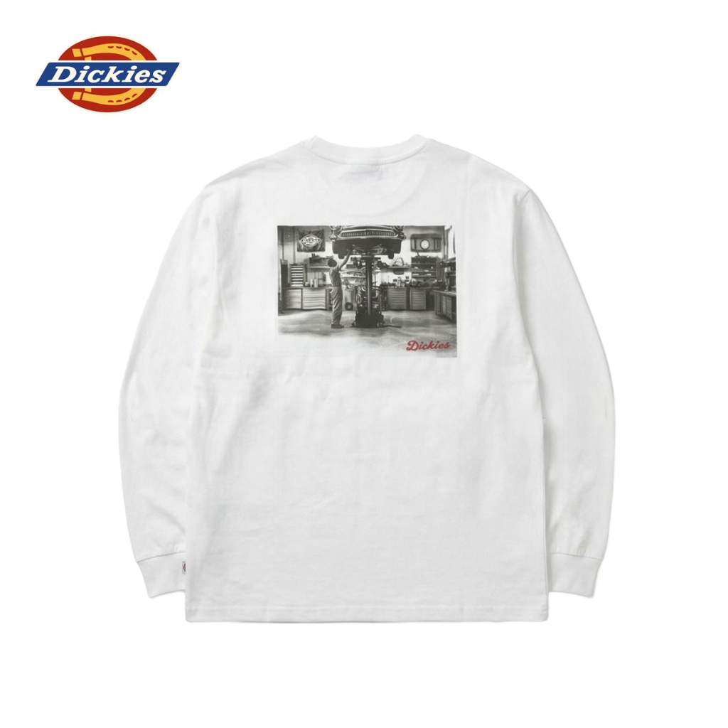 DICKIES MEN'S TEE LS - DICKIES WHITE เสื้อยืดแขนยาว ผู้ชาย