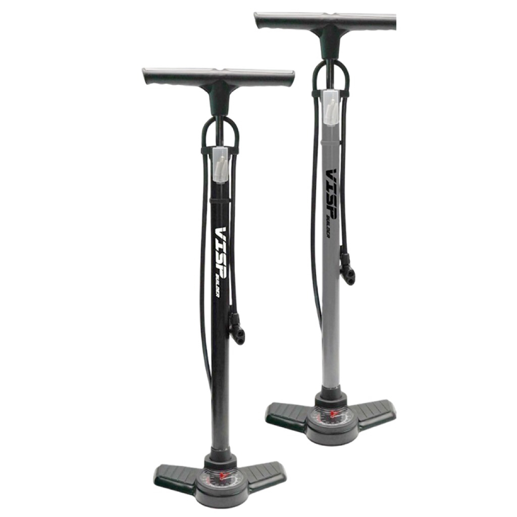 สูบลมจักรยาน VISP รุ่น FLOOR PUMP มีเกจวัดความดันลม ที่สูบลมจักรยาน สูบลม (สีดำ)