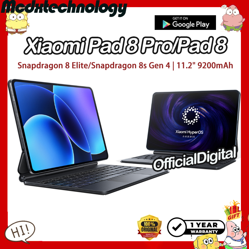 Xiaomi Pad 8 Pro Snapdragon 8 Elite Xiaomi Pad 8 Snapdragon 8s Gen 4 11.2" 9200mAh| สนับสนุน Google 