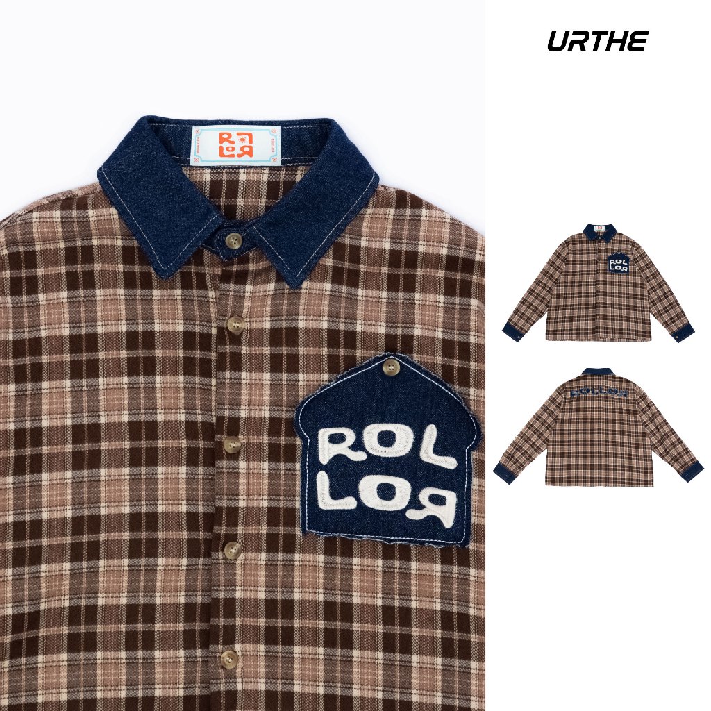 URTHE - เสื้อเชิ้ต Oversize รุ่น HOMESTEAD LONG SLEEVE SHIRT - Col. ROLLOR