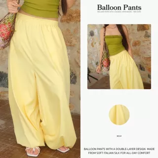 MURF Balloon Pants | กางเกงบอลลูน ผ้า2ชั้น ขากอง ทรงสวย ใส่ได้ทุกวัน คาเฟ่ ทะเล ผ้าไหมอิตาลีนุ่ม ใส่สบาย |MURF.BKK| B206