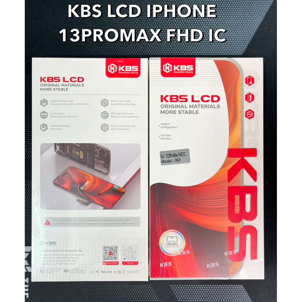 KBS LCD DISPLAY IPHONE 13PROMAX FHD IC จอ+ทัช !!แถมฟรีชุดไขควง
