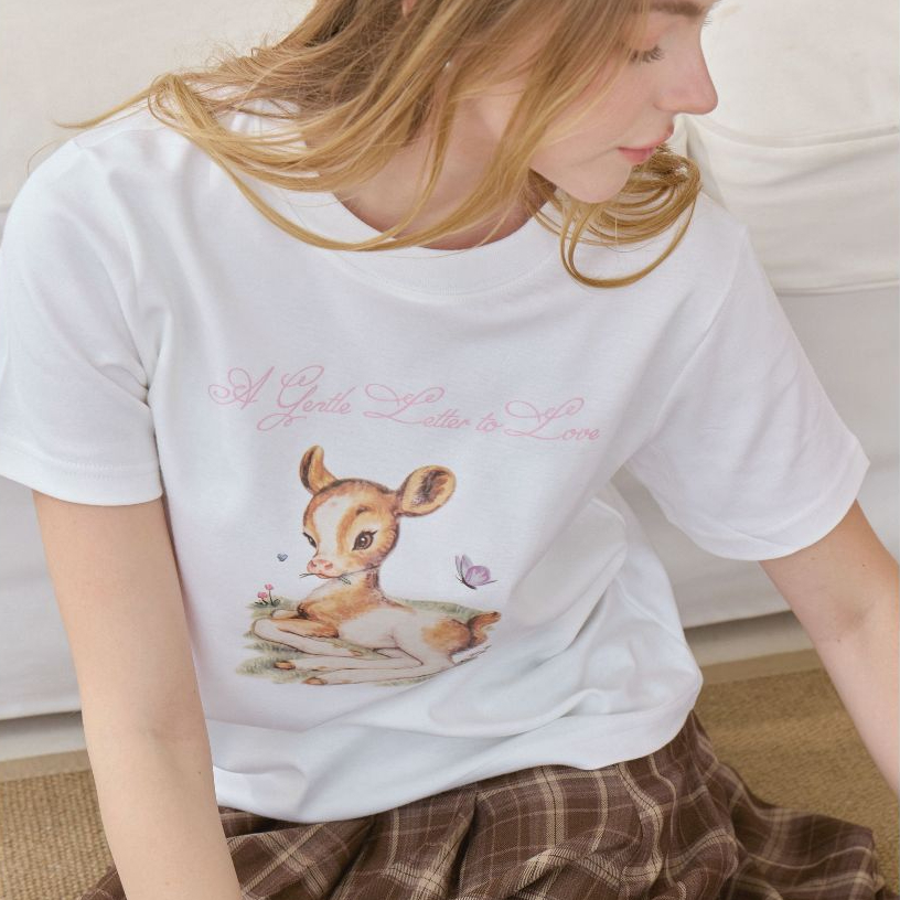 rand0m piece - Bambi Cropped tee เสื้อยืด unisex ลายกวางน้อย