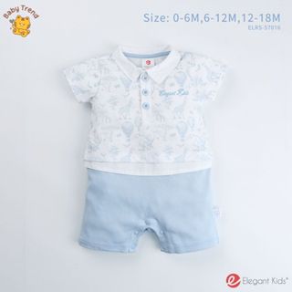 Elegant Kids ชุดเด็กผู้ชาย 0-18 เดือน ชุดรอมเปอร์สั้น คอปก ล…