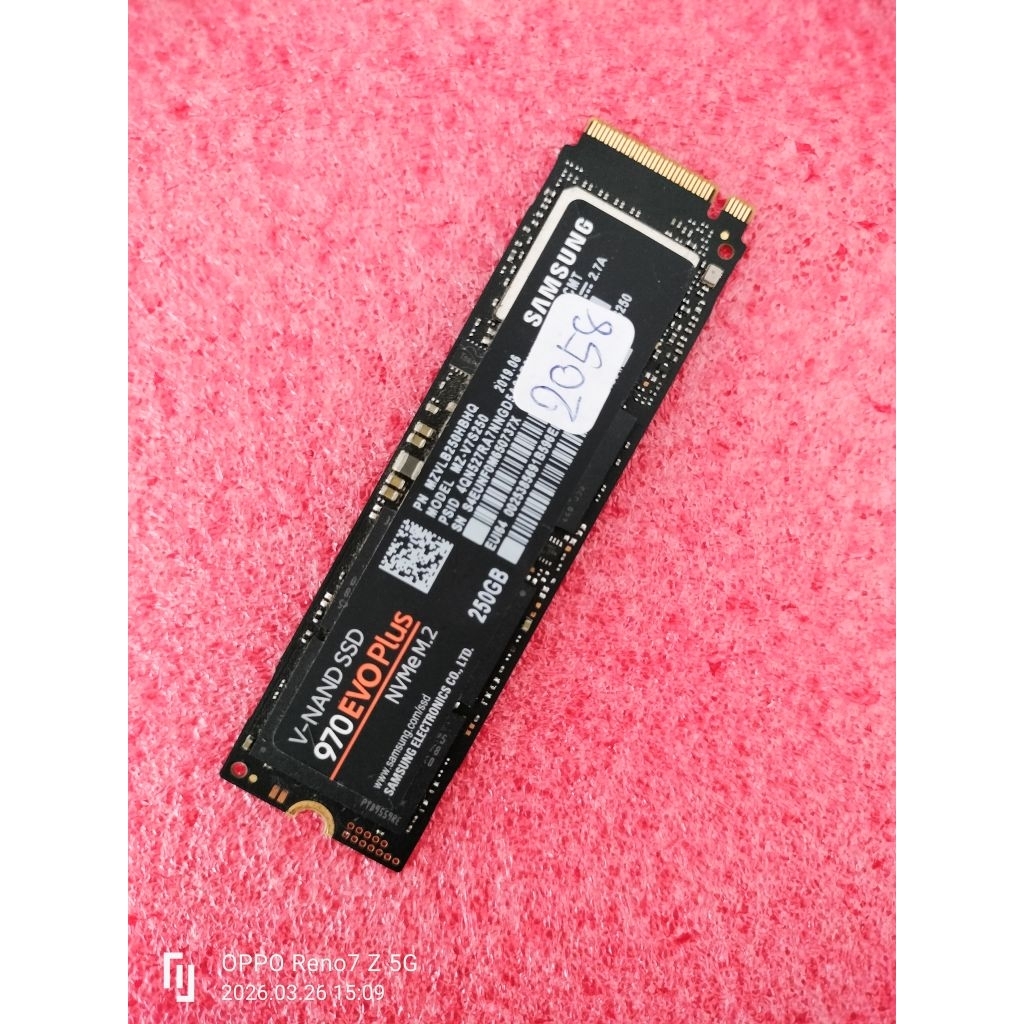 SSD 250GB Samsung 970 EVO Plus ไม่มีแบด ใช้งาน 2058ชั่วโมง สถานะดิสก์ 98℅