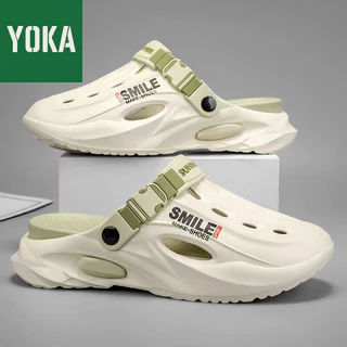 YOKA SMILE ｜EVA น้ำหนักเบา กันลื่น แบบหัวปิด รองเท้าโคลกยูนิเซ็กส์｜นุ่ม ระบายอากาศดี｜ใส่สบาย กันลื่น แห้งไว