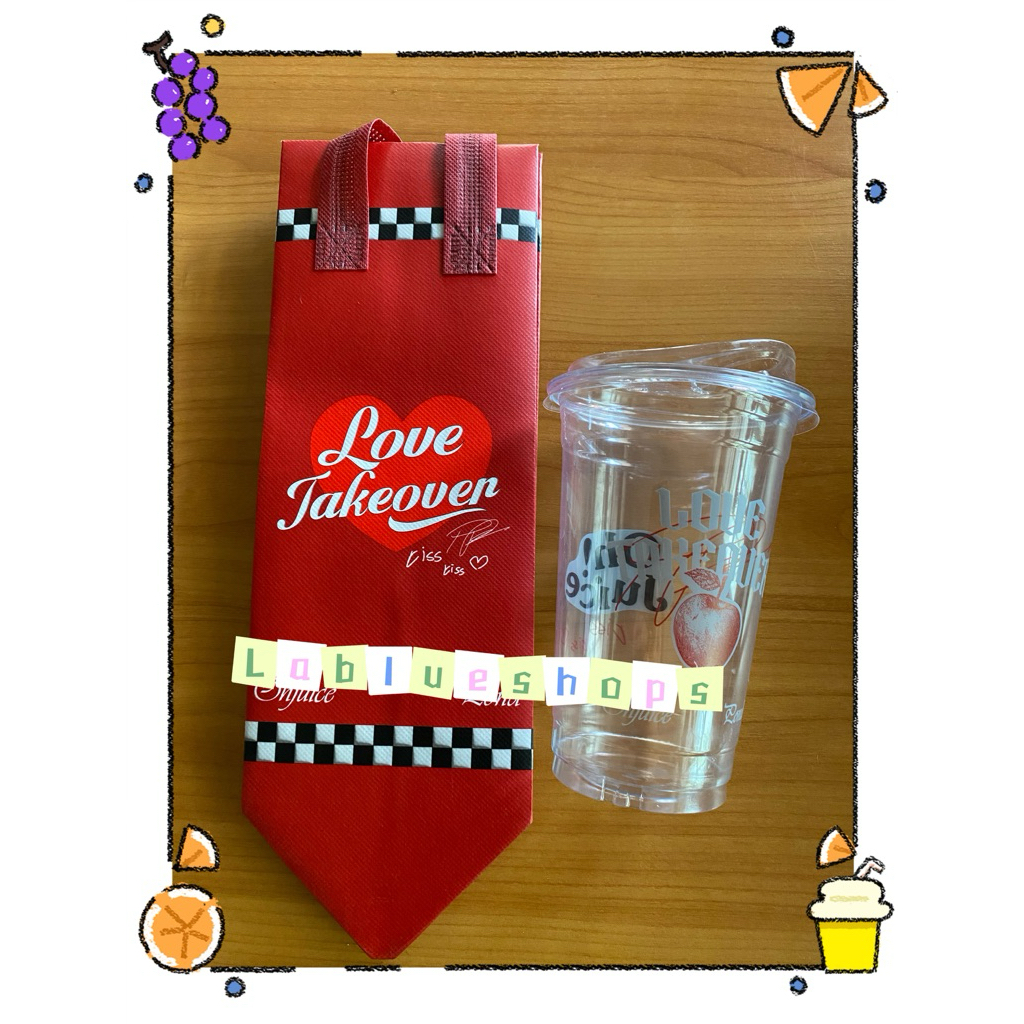 oh juice Lovetakeoverxpond naravit แก้วพร้อมลายเซ็นปอนด์และถุงเก็บความเย็น