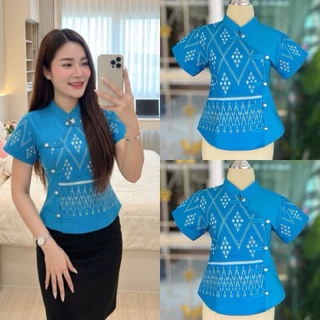 เสื้อ คอจีน (ทูโทน) ลายใหม่