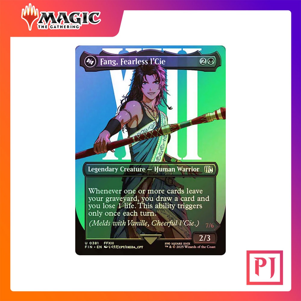 [MTG] Fang, Fearless l'Cie // Ragnarok, Divine Deliverance (Bottom) (#381) (Borderless) [FIN] [BLACK] [UNCOM] [FOIL]