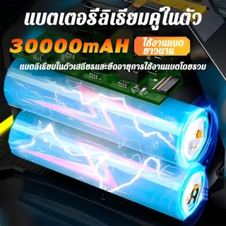 【สว่างกว่าไฟรถ】 ไฟฉายคาดหัว ไฟคาดหัวแรงสูง แบตลิเธียมคู่ในตัว30000mAhแสง6โหมดซูมยืดหด ไฟฉายคาดหัวแท้