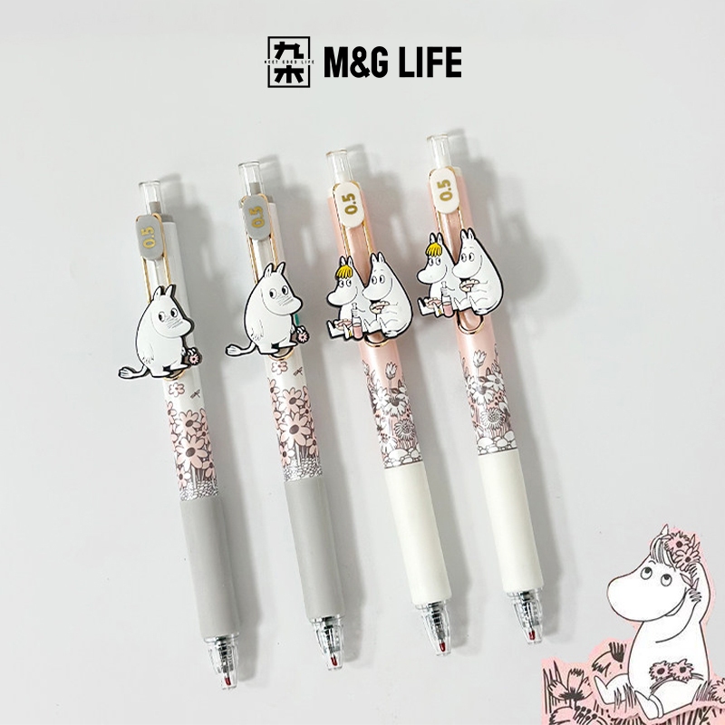 M&G Life x Moomin Gel Pen 0.5mm Black ปากกาลูกลื่นแบบกด เครื่องเขียนสำหรับโรงเรียนและสำนักงาน