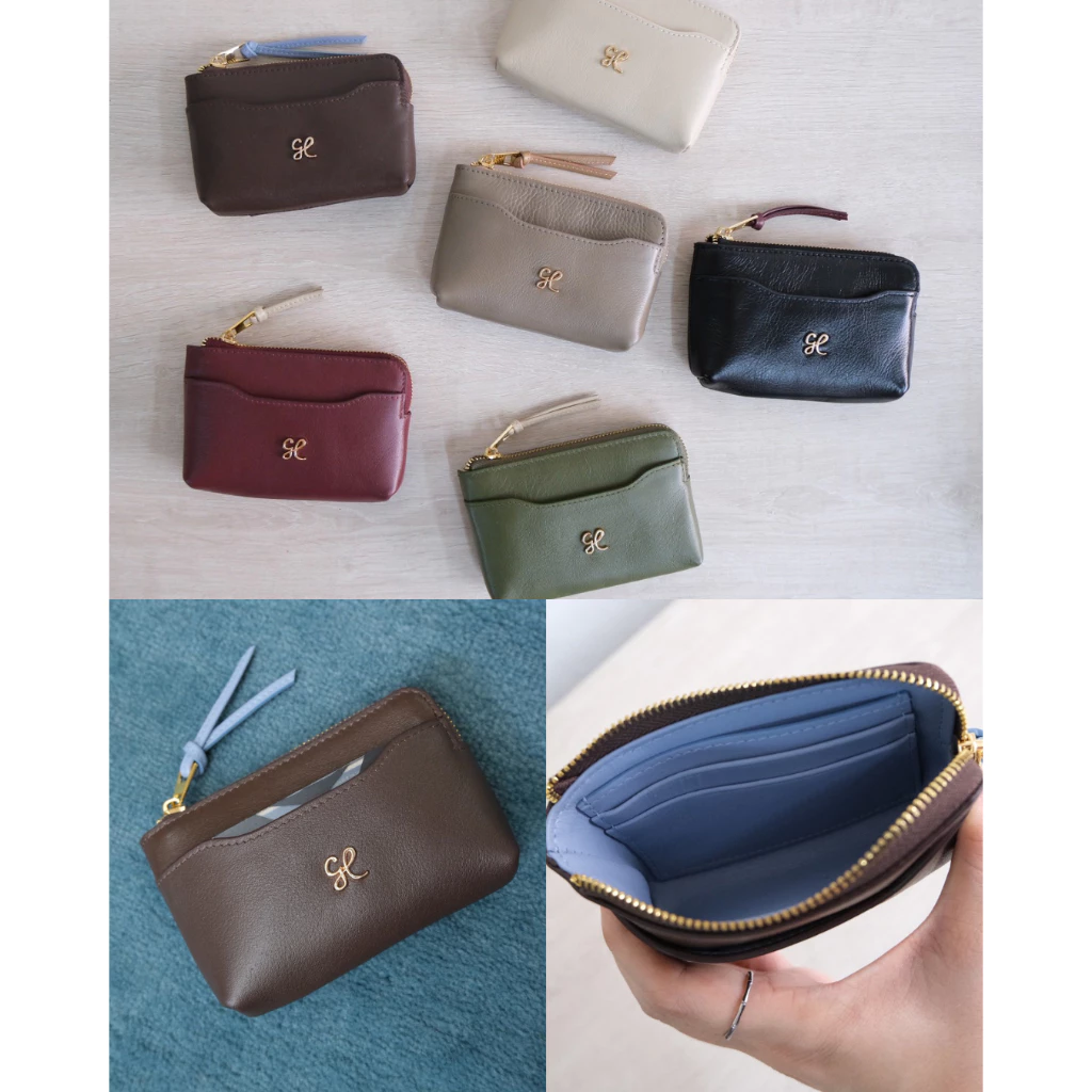 (medium size)CHNiiNiN - Daily zip around wallet กระเป๋าสตางค์หนังวัวแท้ทั้งใบ สีtwo tone หนังวัวแท้ทั้งด้านในและด้านนอก