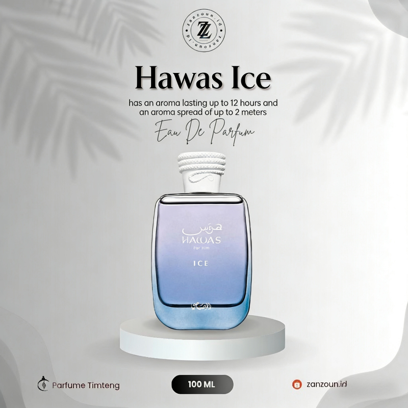 Rasasi Hawas Ice Eau de Parfum 100ml | น้ำหอมทนทาน 12 ชั่วโมง เหมาะทุกโอกาส