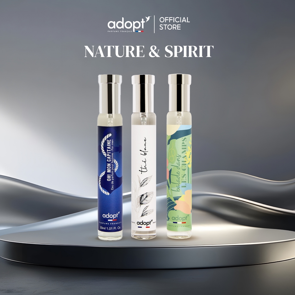 [Set 3 ขวด แถมฟรี กลิ่น Framboise 1 ขวด] For Unisex Nature & Spirit set Adopt parfums น้ำหอมพรีเมียมจากฝรั่งเศส