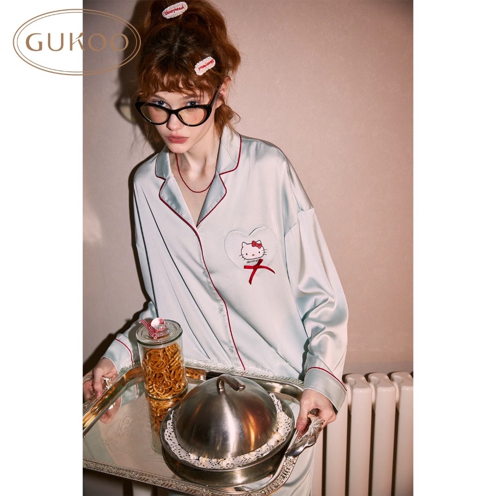 Gukoo Hello Kitty & Marie Ice Silk Pajamas