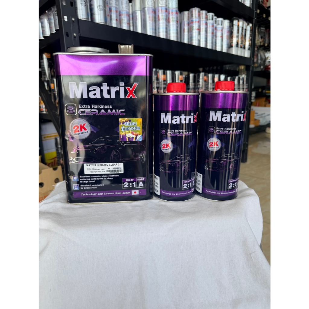 แลคเกอร์ ทีโอเอ แมททริค ม่วง TOA Matrix 2:1 เซรามิก เงา ทน แข็ง ( เนื้อ3.785ลิตร +ฮาร์ด 0.946ลิตร 2กระป๋อง ) ชุดใหญ่
