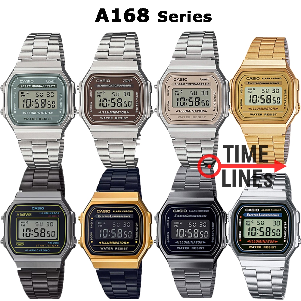 !!ประกัน1ปีและกล่อง CMG!! CASIO ของแท้ รุ่น A168 series นาฬิกา Digital ยอดนิยม พร้อมกล่องและรับประกัน