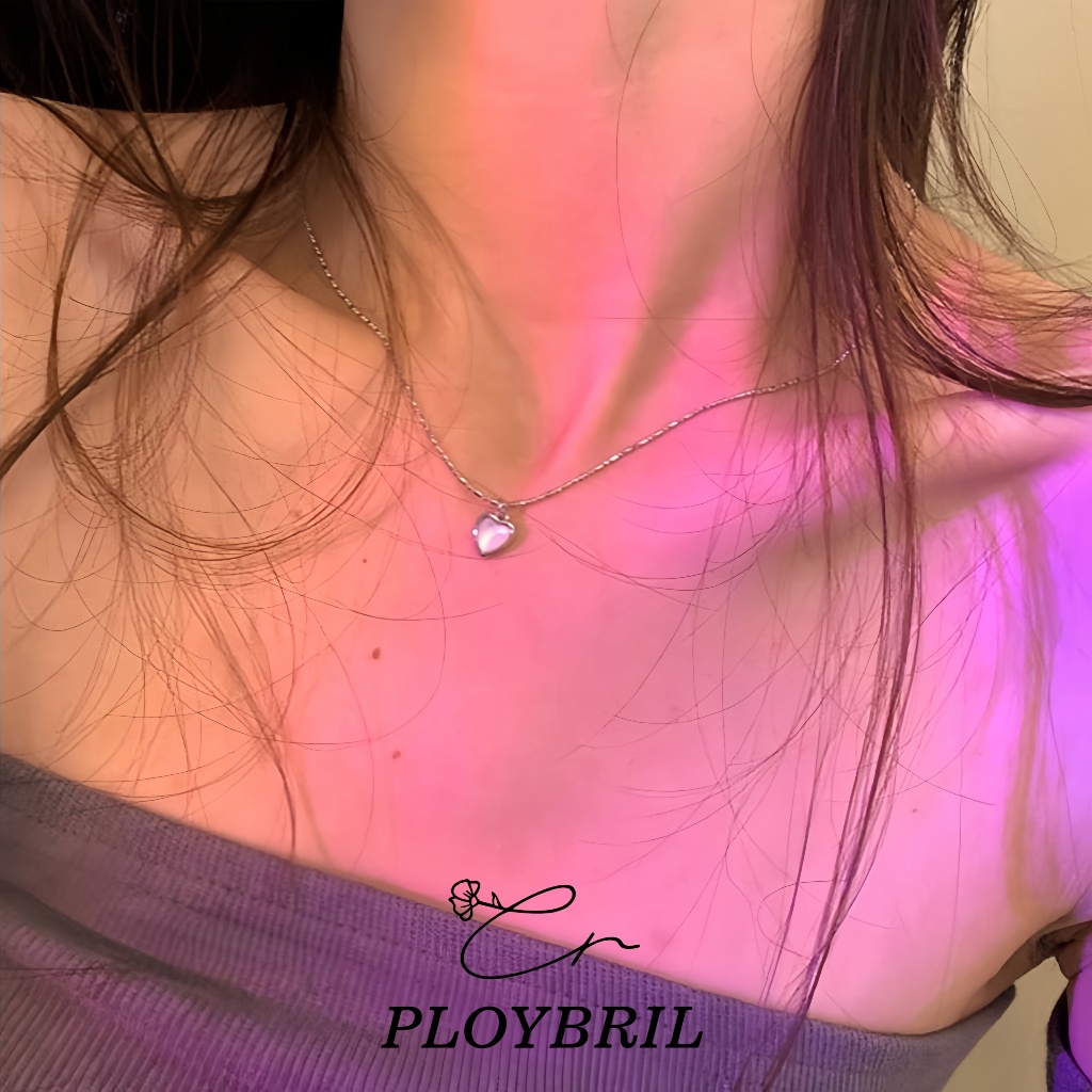 PLOYBRIL  สร้อยคอเงินแท้ Shell Heart ของขวัญให้แฟน ไม่ลอกไม่ดำ สไตล์ใหม่ วาเลนไทน์ X060