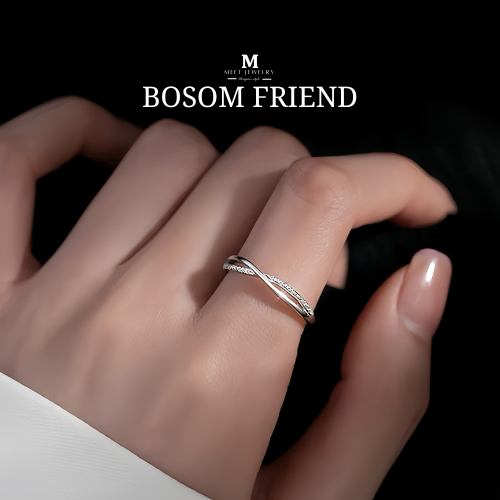 MEET💕แหวนเงินแท้ bosom friend แหวนเพชร แหวนสายมู ของขวัญแทนใจ เงินแท้ 925 สไตล์มินิมอล แหวนมงคล