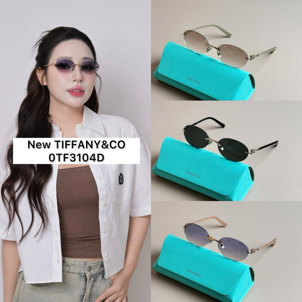 (มีโค้ดลด10-20%)พร้อมส่ง💯แว่นตากันแดด New TIFFANY&CO 0TF3104D