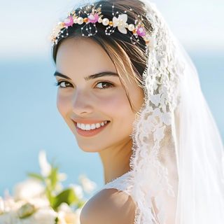 มงกุฎเจ้าหญิง ที่คาดผมมงกุฎดอกไม้ เครื่องประดับผมเจ้าสาว เพื…