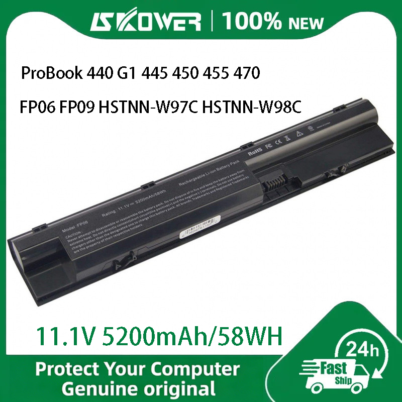 แบตเตอรี่แล็ปท็อป HP COMPAQ ProBook 440 G1 445 450 455 470 G0 G1 ซีรีส์ FP06 FP09 HSTNN-W97C HSTNN-W