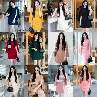 TT5987 เดรสแขนผ่า split sleeve dress