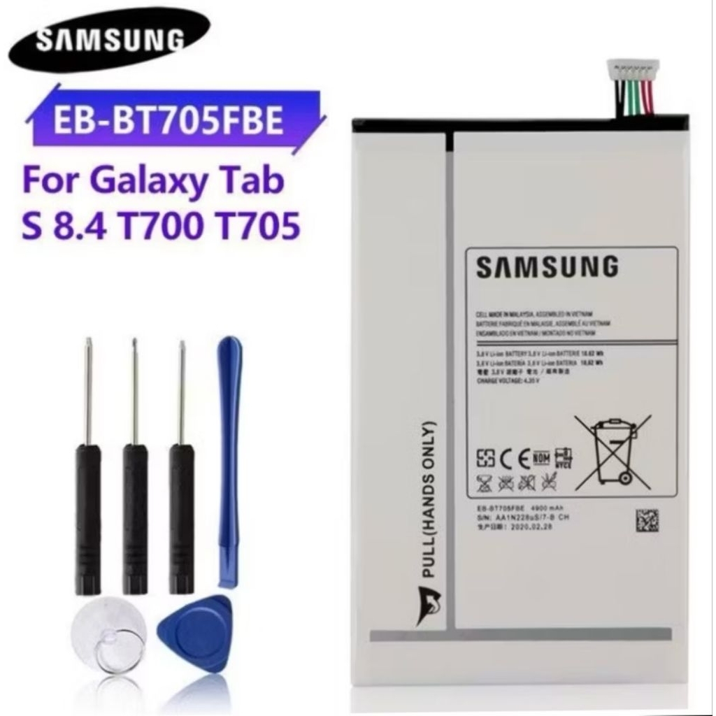 แบตเตอรี่ แท้ Samsung Galaxy Tab S 8.4 T705 T700 SM-T700 EB-BT705FBE EB-BT705FBC 4900mAh ประกัน 3 เด