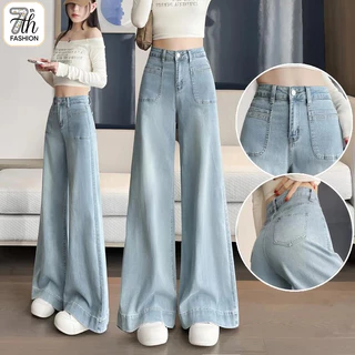 👖 S-5XL กางเกงยีนส์เอวสูงสำหรับผู้หญิง สีฟ้าอ่อน ดีไซน์ขาตรงวินเทจ ใส่สบาย ดูดีเข้ากับทุกสไตล์