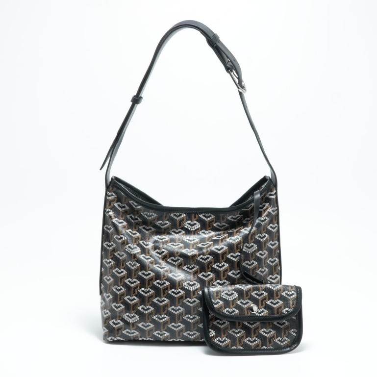 [ LoveGood ] Sphere Mini Hobo กระเป๋า Canvas ลายพิเศษ หูจับหนังวัวแท้ ไซส์ 9.5" แถมฟรีกระเป๋าใบเล็ก