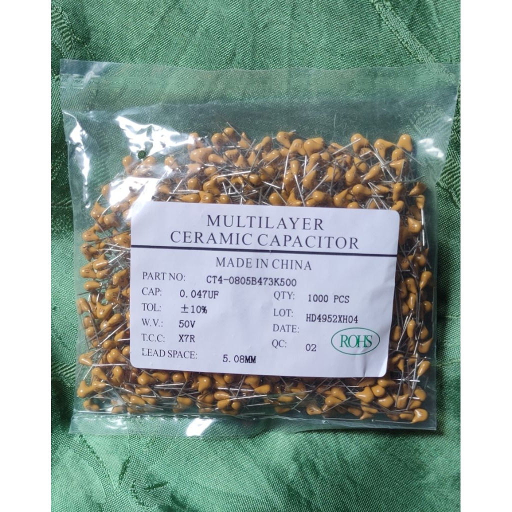 ตัวเก็บประจุเซรามิกหลายชั้น (MLCC) 100ตัว 47NF