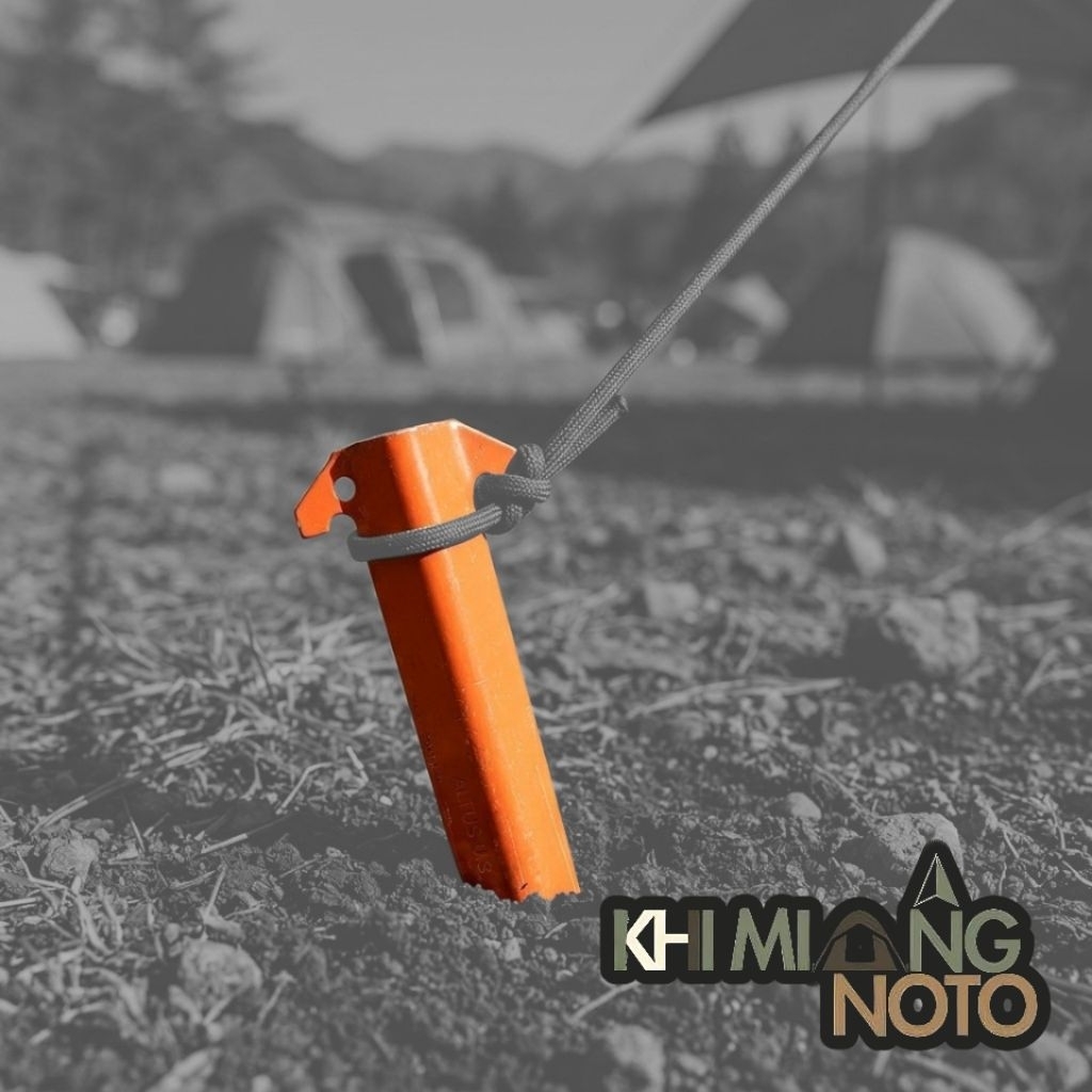 สมอบก ARMY ORANGE Shelter Half Pup Tent Stakes 9" Aluminum