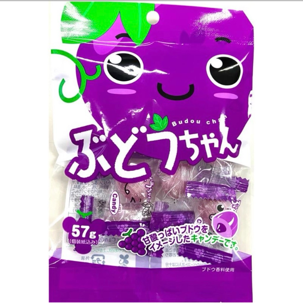 Kawaguchi Seika Grape Candy/Peach Candy/Melon Candy 57g ลูกอมรสองุ่น พีช เมล่อน