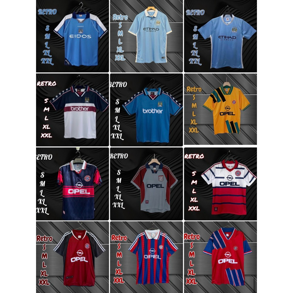 retroเสื้อกีฬาฟุตบอลย้อนยุคมีลากลายฤดูกาลผ้าดีใส่สบาย