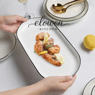 Elowen Kitchen จาน ชาม ถ้วยน้ำจิ้ม เซรามิกสไตล์ญี่ปุ่น ลายยามาดะ เข้าไมโครเวฟได้