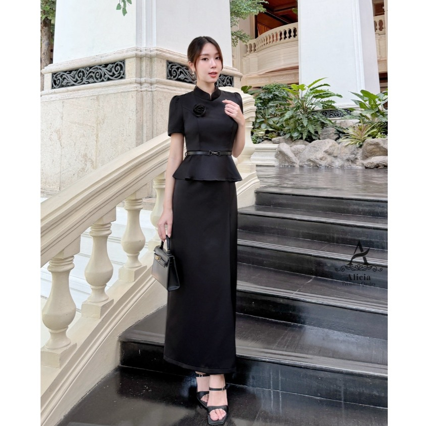 ABIGAIL  เซ็ต4ชิ้น ชุดไทยจิตรดา-black