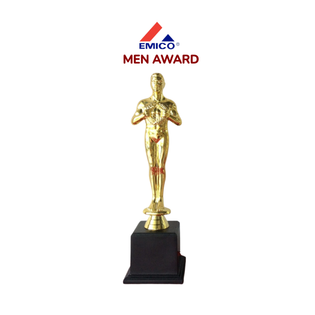 ของแถมฟรี🔥 ถูกที่สุด 🔥Men Award รางวัลยอดเยี่ยมชาย สีทอง ถ้วยรางวัลออสการ์ ออกแบบและทำข้อความฟรี ราคาโรงงาน พร้อมส่ง
