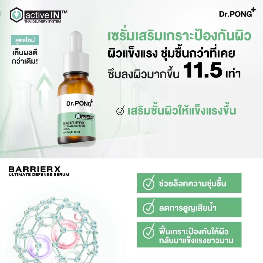 แจกส่วนลดเพิ่ม [รวมเซรั่มสูตรขายดี!] Dr.PONG activeIN เทคโนโลยีรางวัลระดับโลก ซึมเข้าผิวมากขึ้น ปริมาณ 15 ml thumbnail 8