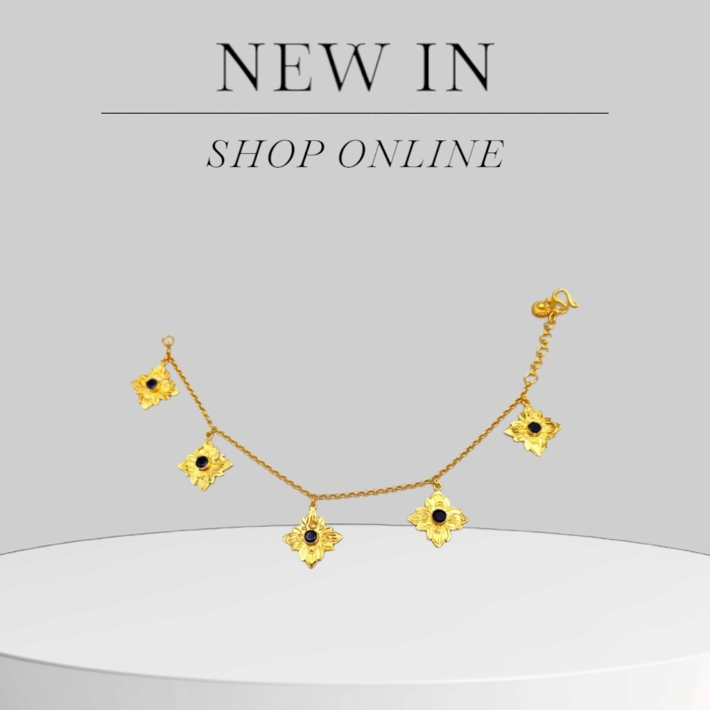 Flora Gold Line with Iolite