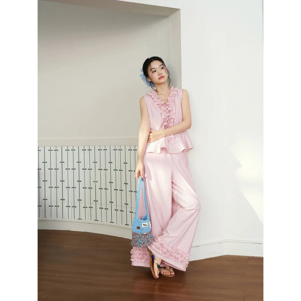 [พรีออเดอร์] ❤KUOSE : Pink Striped Matching Look❤